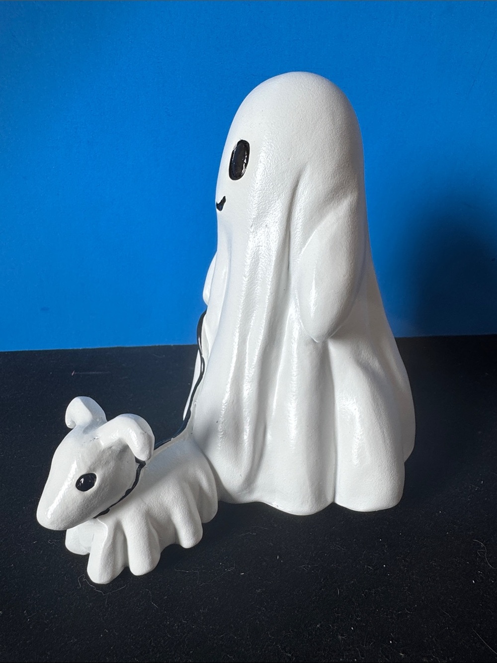 HomeGoods White Ghost Figurine with Puppy on Leash - Picture 2 of 9
